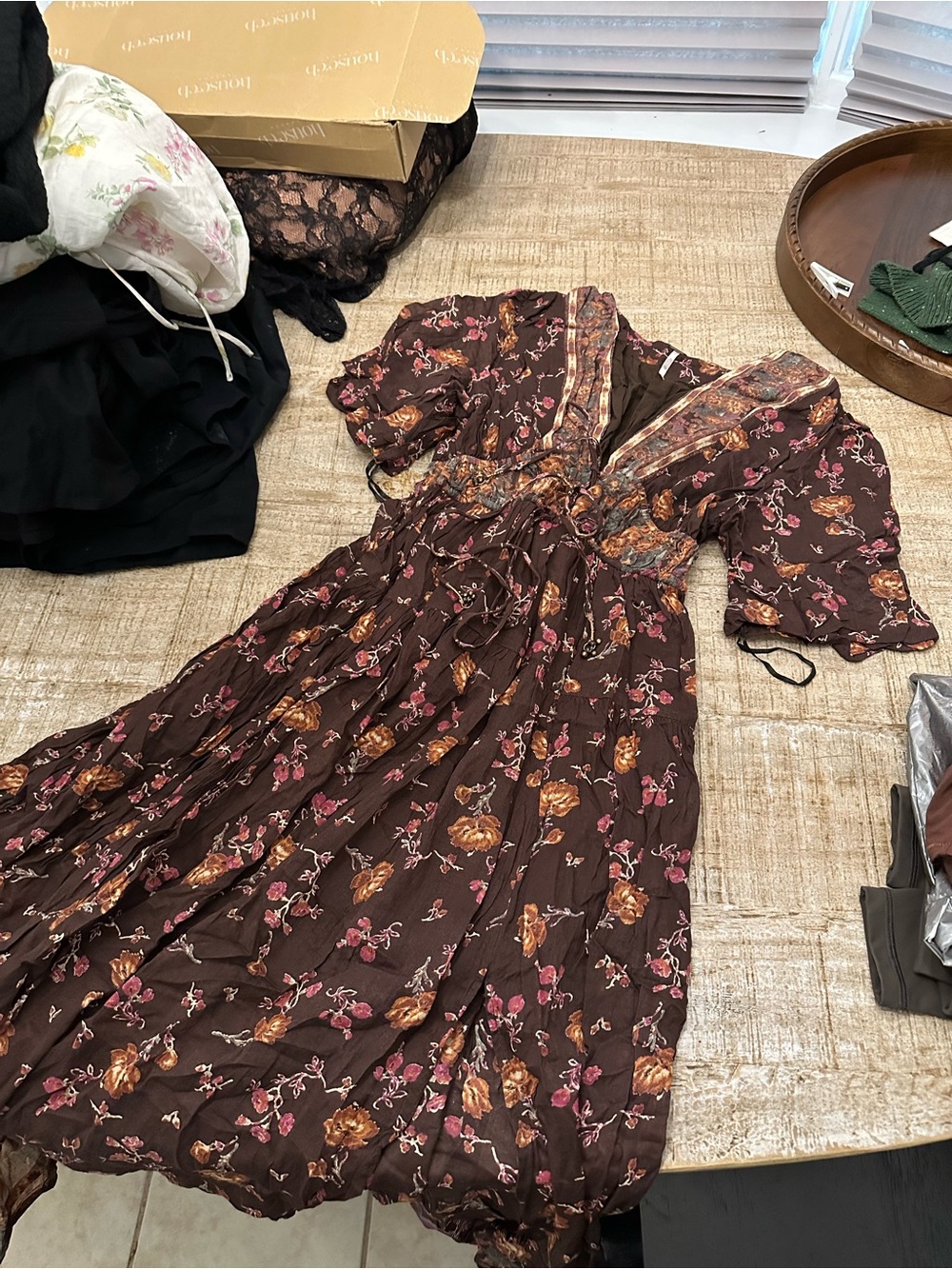 Free people boho red dress maxi
